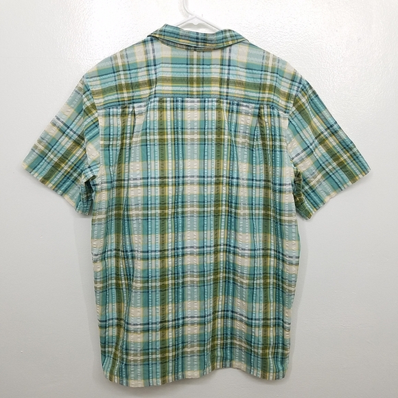 Patagonia Puckerware Shirt Organic Cotton Plaid in Beryl Green Large - Picture 3 of 13